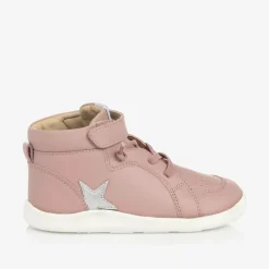 Old Soles Trainers*Girls Pink Leather High-Top Trainers