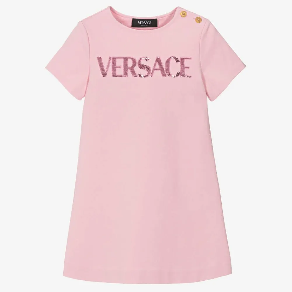 Versace Dresses*Girls Pink Milano Jersey Dress