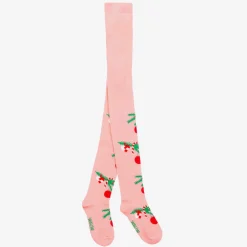 Wauw Capow Tights|Tights*Girls Pink Organic Cotton Festive Tights