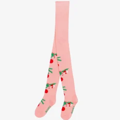 Wauw Capow Tights|Tights*Girls Pink Organic Cotton Festive Tights