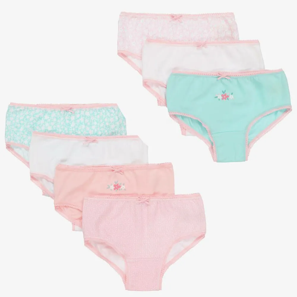 Childrensalon Essentials Underwear*Girls Pink Organic Cotton Knickers (7 Pack)