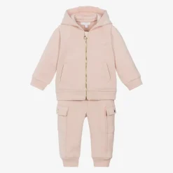 Chloé Tracksuits*Girls Pink Organic Cotton Tracksuit