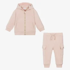Chloé Tracksuits*Girls Pink Organic Cotton Tracksuit
