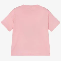 Lacoste Tops*Girls Pink Organic Cotton T-Shirt