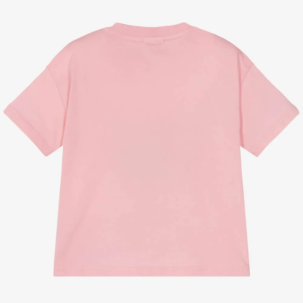 Lacoste Tops*Girls Pink Organic Cotton T-Shirt
