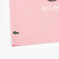 Lacoste Tops*Girls Pink Organic Cotton T-Shirt