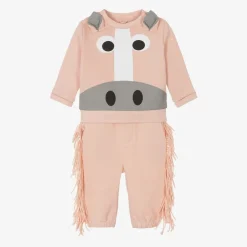 Stella McCartney Kids Tracksuits*Girls Pink Organic Cotton Horse Tracksuit