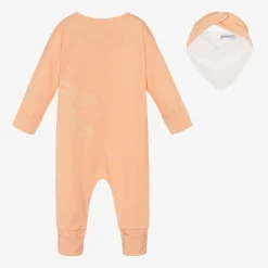 Burberry Gifts|Babysuits*Girls Pink Organic Cotton EKD Babysuit Set Apricot