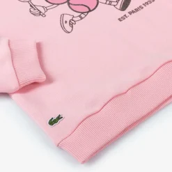 Lacoste Tops*Girls Pink Organic Cotton Sweatshirt