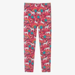 Frugi Leggings*Girls Pink Organic Cotton Horse Leggings