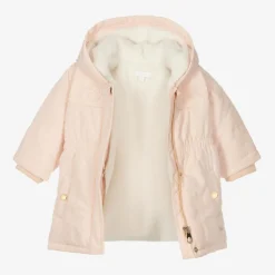 Chloé Coats & Jackets*Girls Pink Padded Embroidered Coat