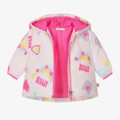 Billieblush Coats & Jackets*Girls Pink Padded Rainbow Cat Jacket