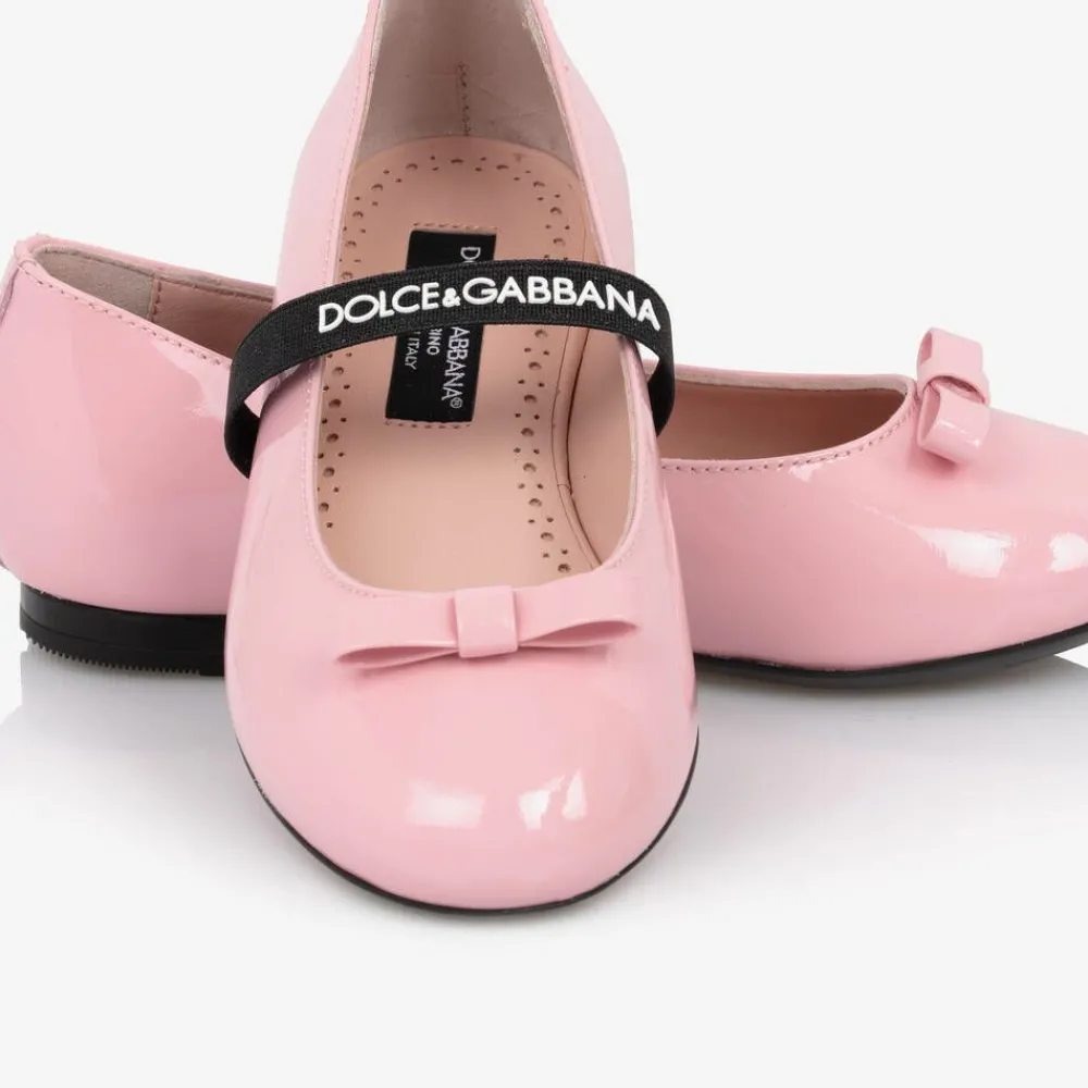 Dolce amp; Gabbana Pumps & Ballerinas|Pumps & Ballerinas*Girls Pink Patent Leather Ballerina Flats
