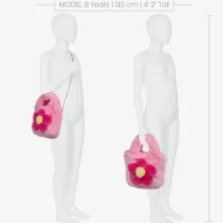 Monnalisa Bags*Girls Pink Plush Handbag (21cm)