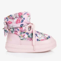 Monnalisa Boots|Boots*Girls Pink Quilted Flower Boots