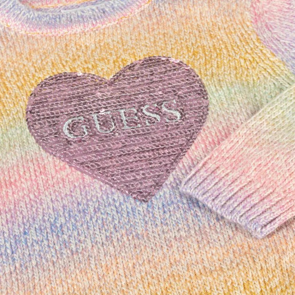 Guess Tops*Girls Pink Rainbow Stripe Sweater