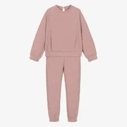 Mayoral Tracksuits*Girls Pink Ribbed Flower Tracksuit