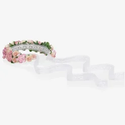 Sienna Likes To Party Hair Accessories*Girls Pink Rose & Lace Garland