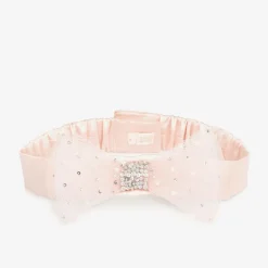 Tutu du Monde Clothing Accessories*Girls Pink Satin Sequin Bow Belt