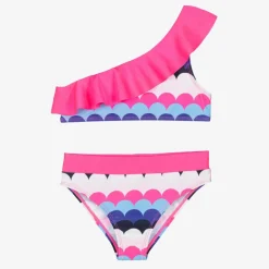 Billieblush Swimwear*Girls Pink Scallop Stripe Bikini