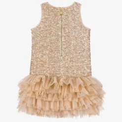 Angels Face Dresses*Girls Pink Sequin & Tulle Dress Caramel