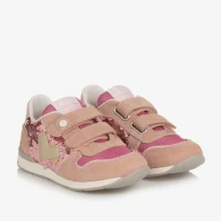 Falcotto by Naturino Trainers|Trainers*Girls Pink Sequinned Leather Trainers