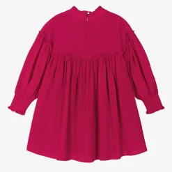 Chloé Dresses*Girls Pink Silk Guipure Lace Dress