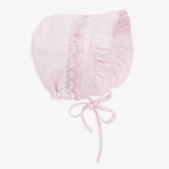 Kissy Kissy Hats|Hats*Girls Pink Smocked Pima Cotton Bonnet