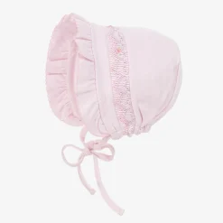 Kissy Kissy Hats|Hats*Girls Pink Smocked Pima Cotton Bonnet