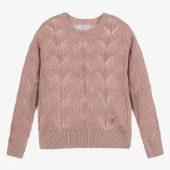 Mayoral Tops*Girls Pink Sparkle Knit Sweater