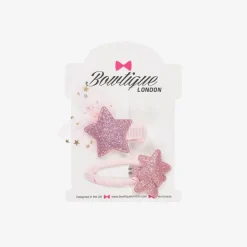 Bowtique London Hair Accessories*Girls Pink Star Hair Clips (2 Pack)