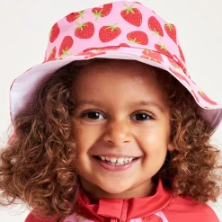 Mitty James Swimwear*Girls Pink Strawberry Bucket Hat (UPF 50+)