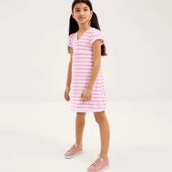 Mitty James Swimwear*Girls Pink Striped Towelling Dress