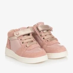 Mayoral Trainers|Trainers*Girls Pink Suede Leather High-Top Trainers