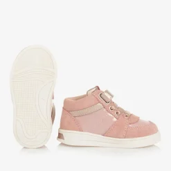 Mayoral Trainers|Trainers*Girls Pink Suede Leather High-Top Trainers