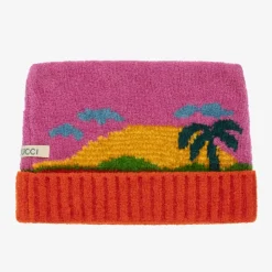Gucci Hats*Girls Pink Sunset Chenille Knit Hat
