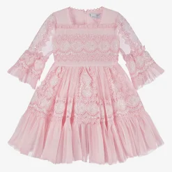 Beau KiD Dresses*Girls Pink Tulle & Lace Dress