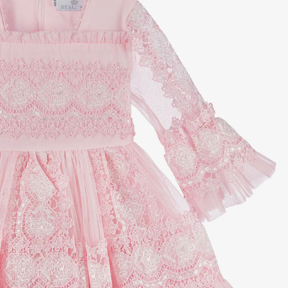 Beau KiD Dresses*Girls Pink Tulle & Lace Dress