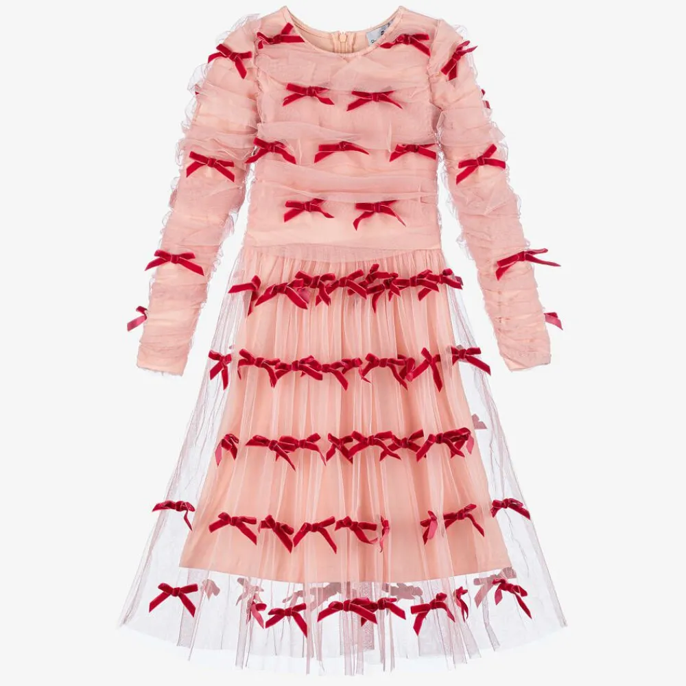 RaspberryPlum Dresses*Girls Pink Tulle & Velvet Bow Dress