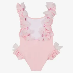 Selini Action Swimwear*Girls Pink Tulle Bow Swimsuit