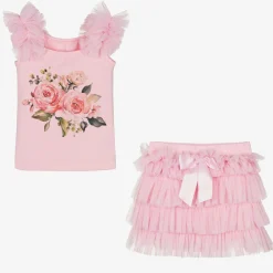Beau KiD Outfit Sets*Girls Pink Tulle Skirt Set