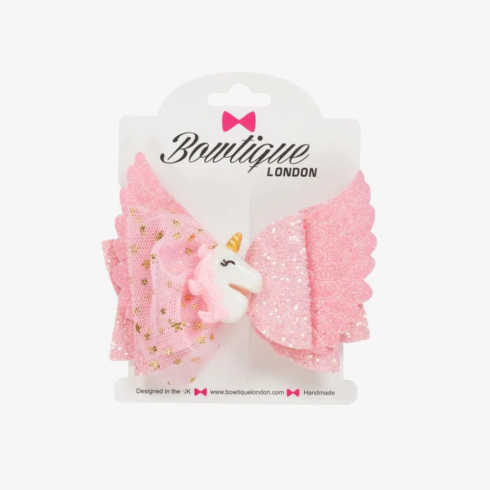 Bowtique London Hair Accessories*Girls Pink Unicorn Hair Clip (8cm)