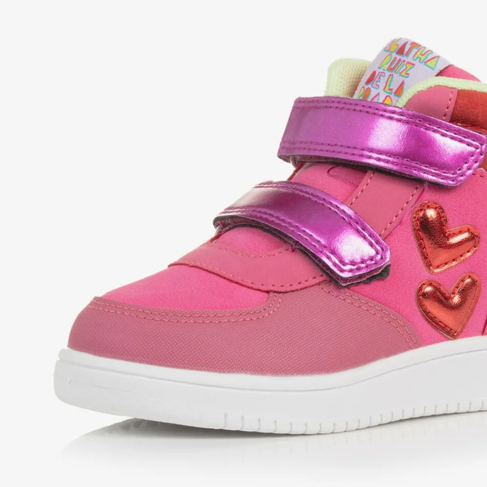 Agatha Ruiz de la Prada Trainers|Trainers*Girls Pink Velcro High-Top Trainers