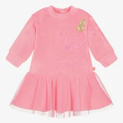 Billieblush Dresses*Girls Pink Velour & Tulle Unicorn Dress