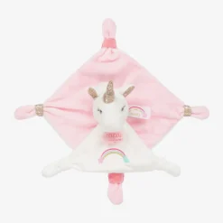Doudou et Compagnie Sleeping Accessories*Girls Pink Velour Unicorn Doudou (20cm)