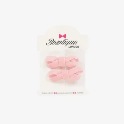 Bowtique London Hair Accessories*Girls Pink Velvet Bow Hair Clips (2 Pack)