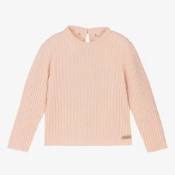 Laranjinha Tops*Girls Pink Wool & Cashmere Knit Sweater