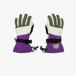 Bonpoint Snowwear*Girls Purple & Green Padded Ski Gloves