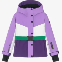 Moncler Enfant Snowwear*Girls Purple & White Corserey Ski Jacket