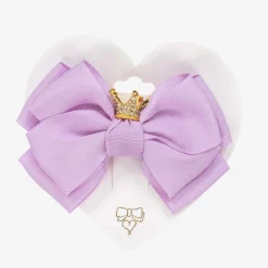 Angels Face Hair Accessories*Girls Purple Bow Hair Clip (11cm) Lilac